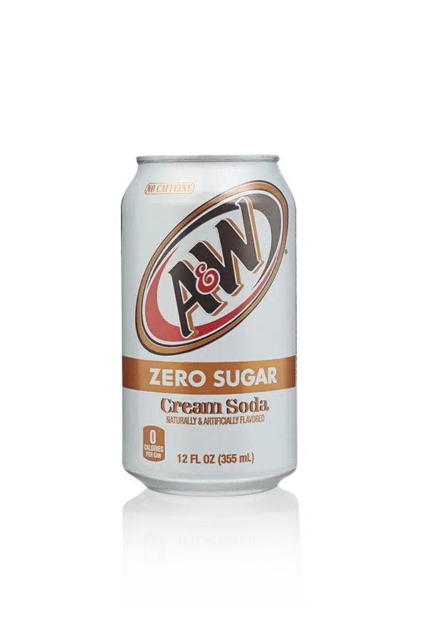 A w usa zero sugar cream soda zero  sugar usa blik 33,5cl front