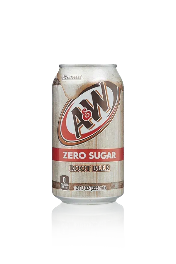 A w usa zero sugar root beer usa blik 33,5cl front