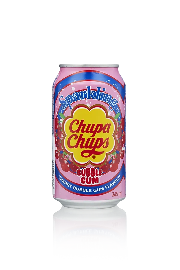 Chupa chups cherry bubblegum korea blik 34,5cl front