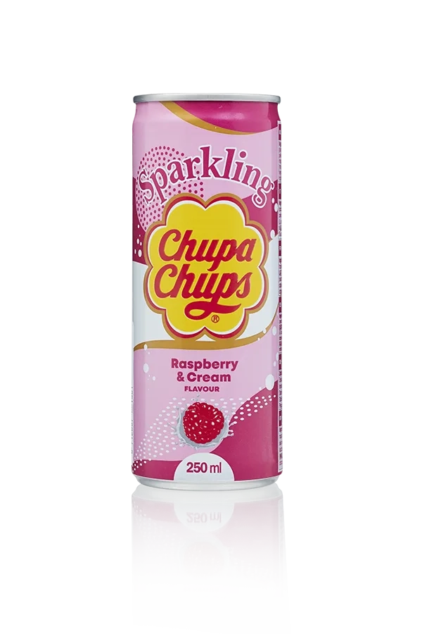 Chupa chups sprakling raspberry korea blik 25cl front