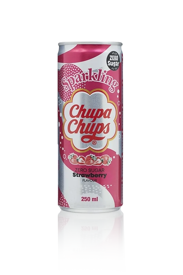 Chupa chups zero sugar strawberry korea blik 25cl front