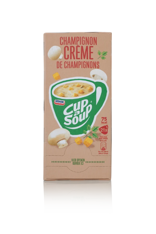 Cup a soup champignon   nederland 4 x 21 x 17g doos front