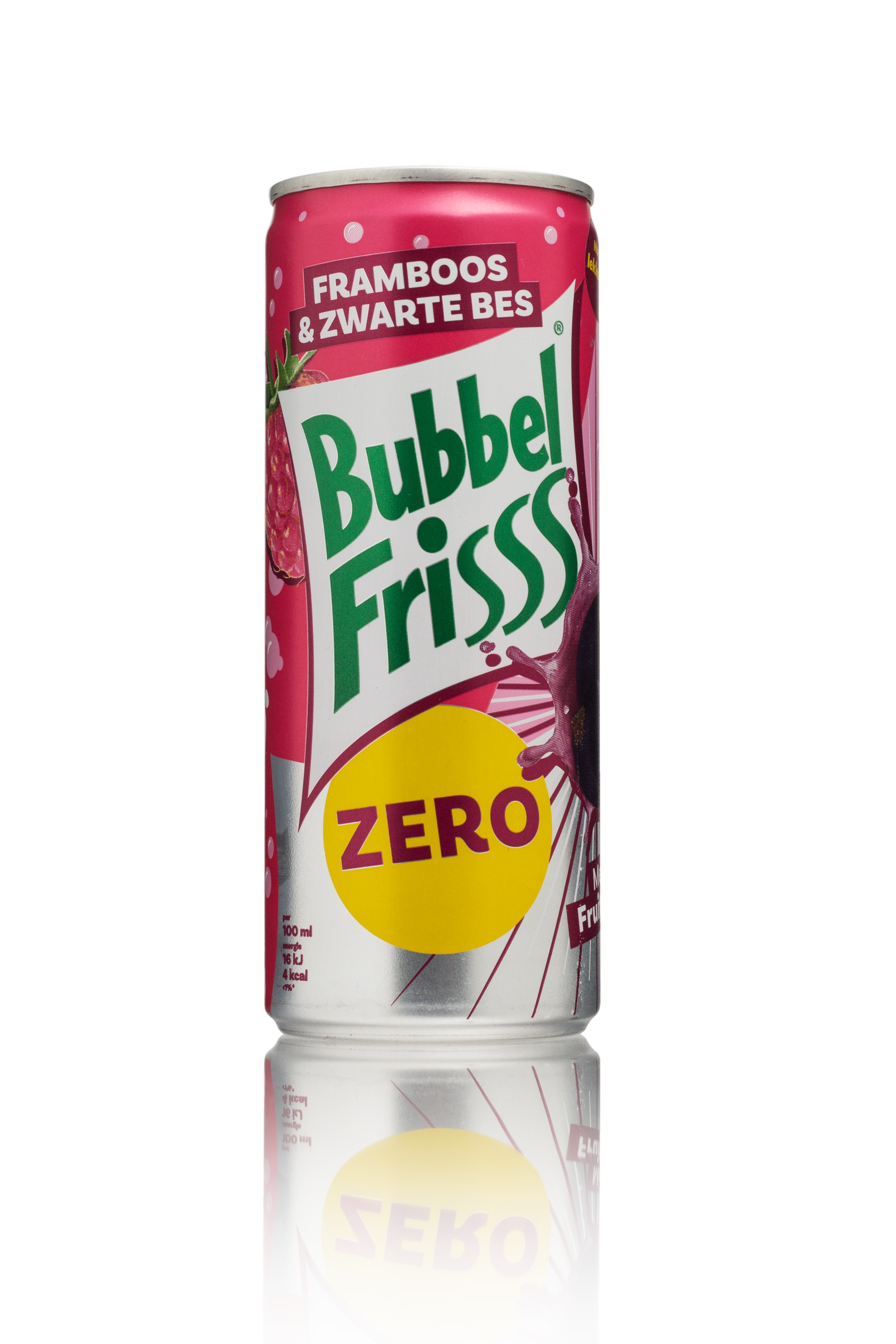 Dubbelfris zero framboos zwarte bes 25cl slim can 12 stuks nederland voorkant