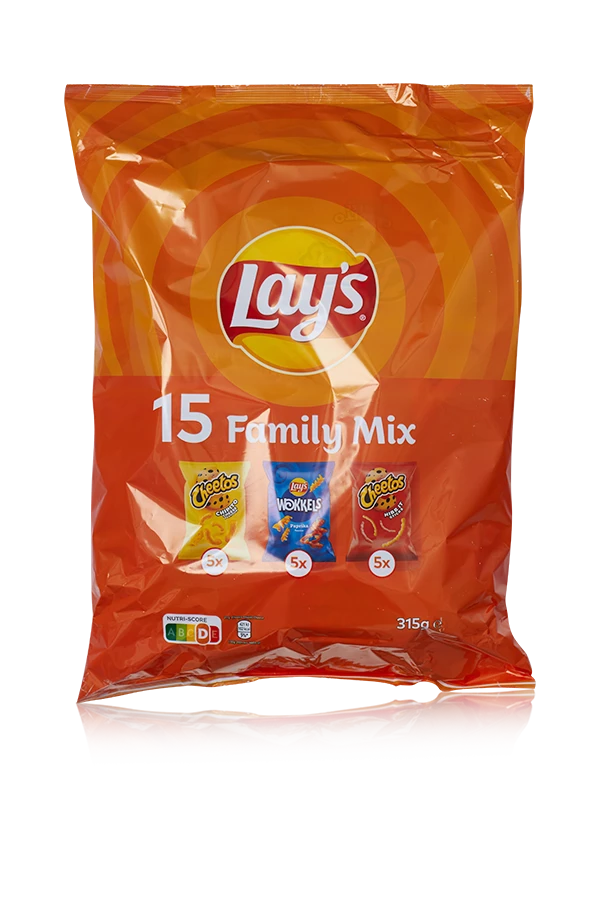 Lays family mix 15 bags nederland 8 x 315g zak front