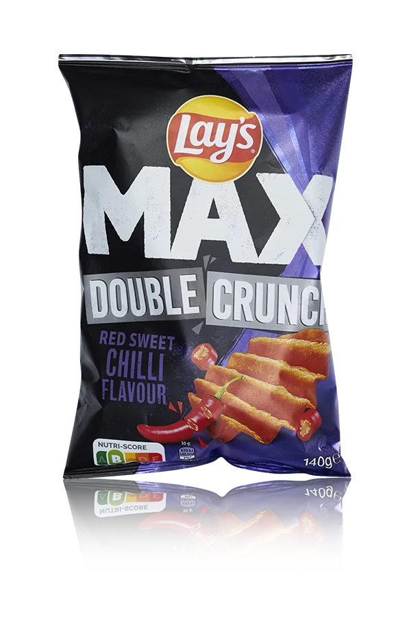 Lays  max double crunch red sweet chilli flavour front