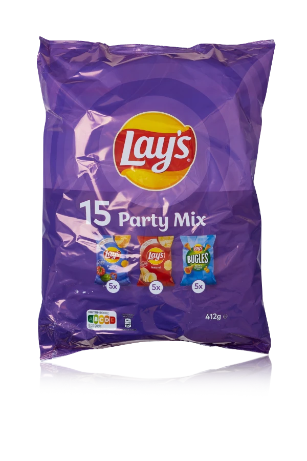 Lays party mix 15 bags nederland 8 x 412,5g zak front