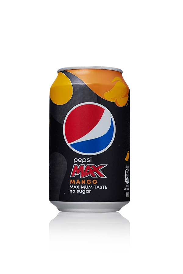 Pepsi max mango (nieuwe verpakking) dk 24 x 33cl blik front