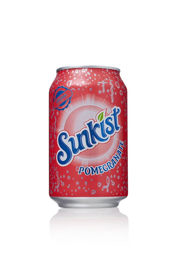 Sunkist pomegranate international uk 12 x 33cl blik front