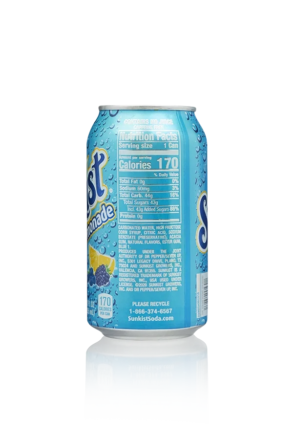 Sunkist usa berry lemonade usa blik 33,5cl back