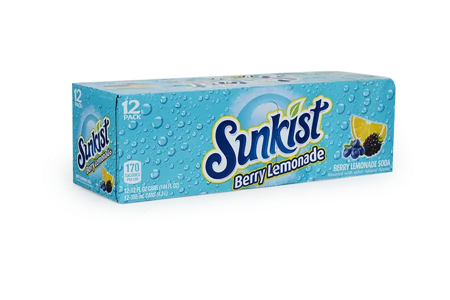 Sunkist usa berry lemonade usa blik 33,5cl doos