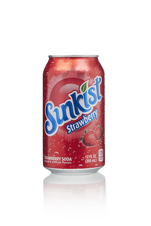 Sunkist usa strawberry usa blik 33,5cl front