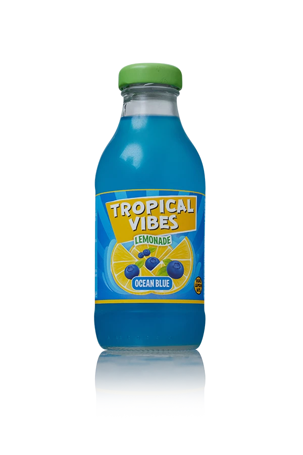 Tropical Vibes Lemonade Ocean Blue UK 15 x 30cl Glas Bottle front