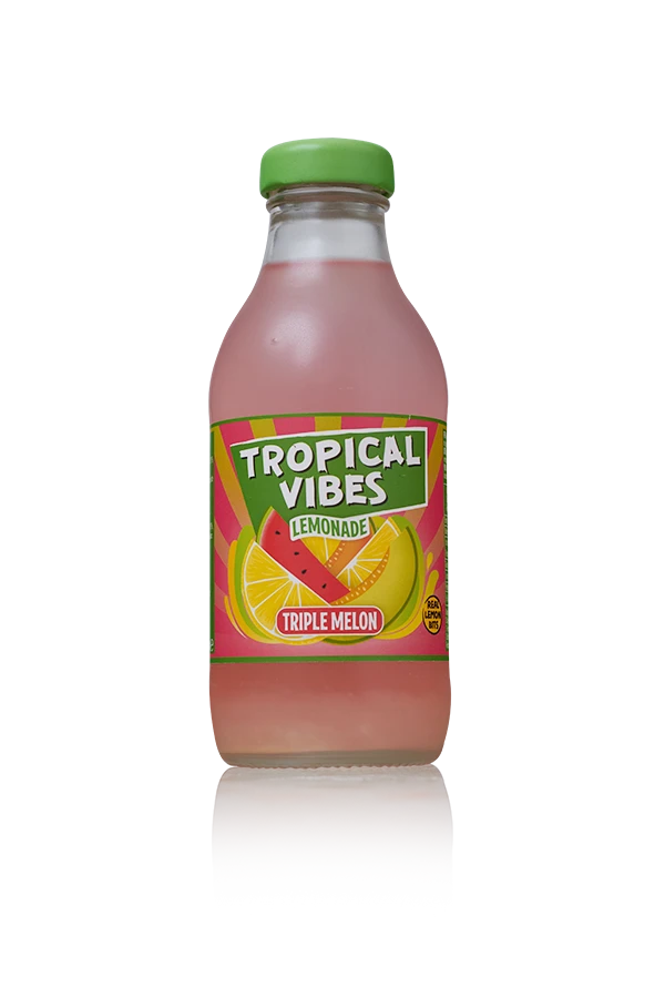 Tropical Vibes Lemonade Triple Melon UK 15 x 30cl Glas Bottle front