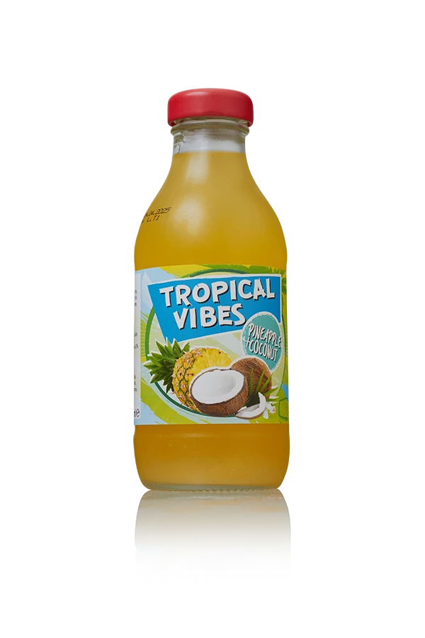 Tropical Vibes Pineapple Coconut UK 15 x 30cl Glas Bottle front