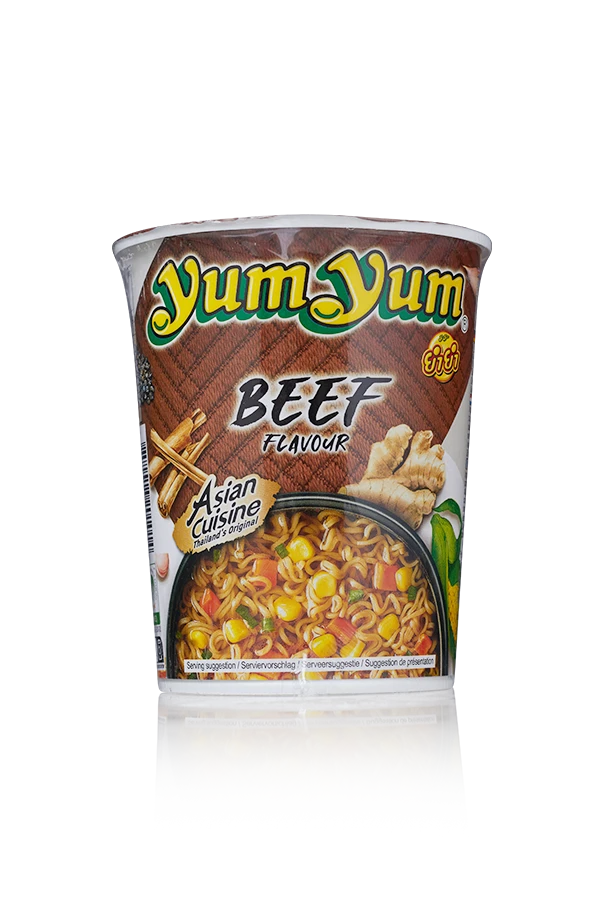 Yum yum beef cup thailand 12 x 70g cup front